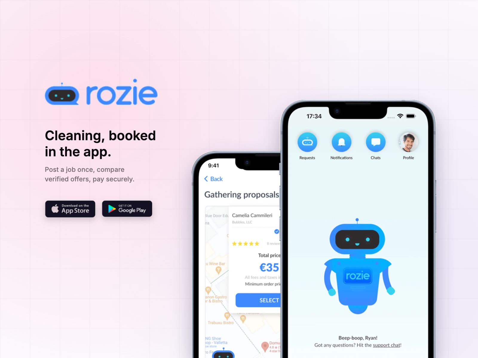 Rozie — cleaning services marketplace